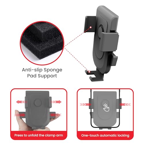 Baby Stroller Phone Holder, Universal Handlebar Phone Mount Grey