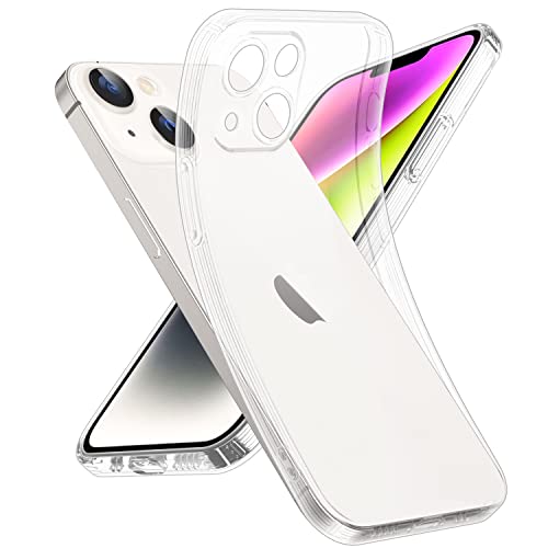 Supdeal Crystal Clear Case for iPhone 14 Plus, [Not Yellowing] [Camera Protection] [Military Grade Drop Tested] Transparent Shockproof Protective Soft Silicone Slim Cover, 6.7 inch, Transparent - color: Transparent, size: iPhone 14 Plus