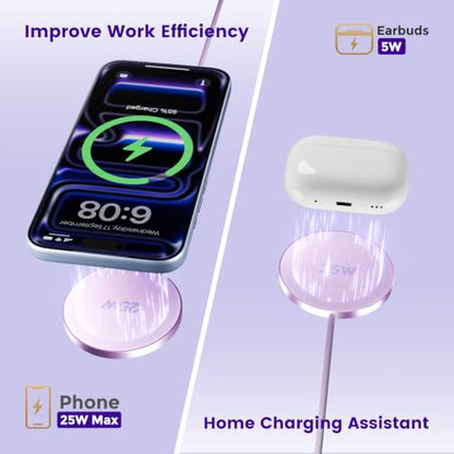 MagSafe 25W Wireless Charger for Apple Magnetic Fast Charging Pad - color: Light Violet