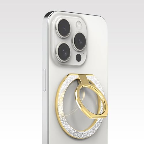 PureGear Magnetic Phone Ring Grip, for MagSafe Kickstand Holder - color: Gold with Silver Glitter