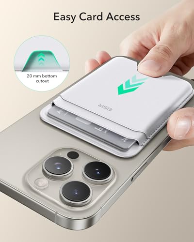 ESR for MagSafe Wallet, 5 Card Holder for Phone Case, RFID Blocking | MagSafe Sticker Included, Slim Magnetic Wallet for iPhone 17 Pro Max 17e 16 15 14 13 12 Series, Selected Samsung Galaxy,White - color: White