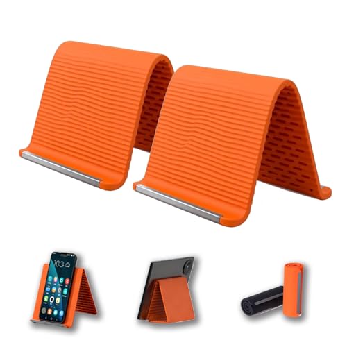 2PCS Flexible Silicone Phone Holder Flexible Silicone Phone Stand Orange*2