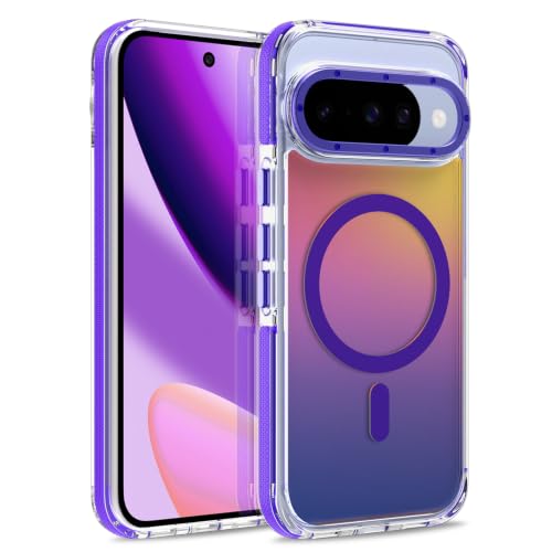 Magnetic Case for Google Pixel 10/10 Pro [Compatible with Magsafe] [Cute Fashion Fluorescent Design] Shockproof Slim Translucent Matte Case for Pixel 10/10 Pro 6.3", Purple - color: Purple, size: Pixel 10/10 Pro