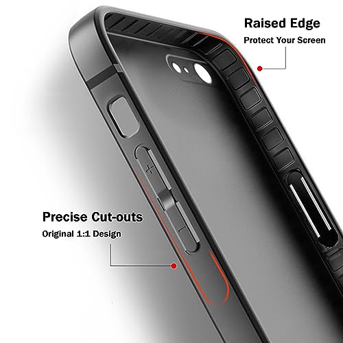 TENOC Phone Case Compatible with iPhone SE (2nd 2020 and 3rd 2022 Generation) & iPhone 7 & iPhone 8, Black Case Anti-Fingerprint Protective Bumper Matte Cover for 4.7 Inch - color: Black, size: iPhone 7/8/SE