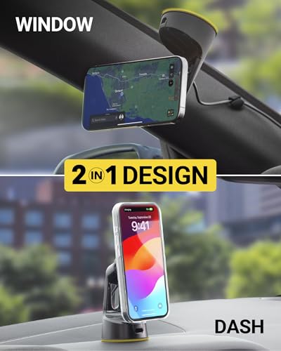 Scosche MagicMount Charge Pro Qi2 Fast Wireless Charging MagSafe Car Mount Charger, 15W Magnetic Cell Phone Holder for Car Dashboard/Windshield Compatible with iPhone 16/15/14/13/12 Pro Max Plus, S25 - size: Circle, style: Window / Dash Suction