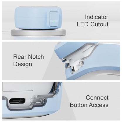 for Samsung Galaxy Buds 4/Buds 4 Pro Case (2026) with Secure Safety Lock Clip,Shockproof Scratch-Resistant TPU Transparent Soft Protective Cover Accessories with Carabiner/Cleaning Kit(Light Bule) - color: Light Bule