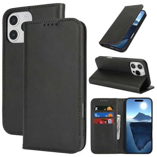 Wallet Case for iPhone 16 Pro Max,Purse with Card Slot,6.9",Black | Premium PU Leather, Flip Folio Purse Case, with Card Slot, Stand Holder,Magnetic Closure, TPU Shockproof Protective Case - color: Black, size: iPhone 16 Pro Max