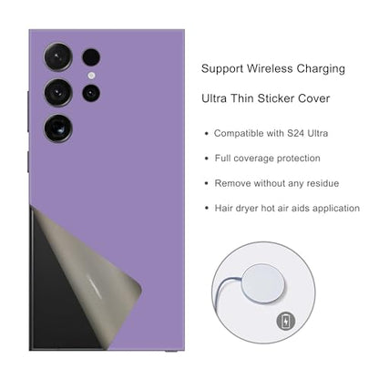 2 Pack Skin Wraps Compatible with Samsung Galaxy S24 Ultra (Purple) - color: Purple