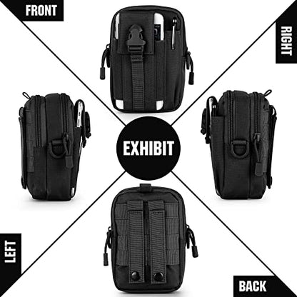 Tactical Molle Phone Pouch Compact Utility Belt Waist Bag with Shoulder Strap for iPhone 14 Plus/14 Pro Max/14 Pro/14/13 Pro Max/13/12 Pro - color: Black