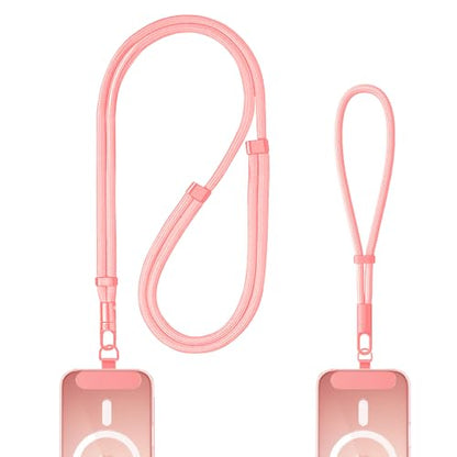 Shugahn Phone Lanyard 2 Pack - Anti-Theft Adjustable Cell Phone Crossbody Neck & Wrist Strap with 2 Metal Tabs, Secure Fit for Most phone Cases, (Fits iPhone/Samsung/Google) - color: Pink