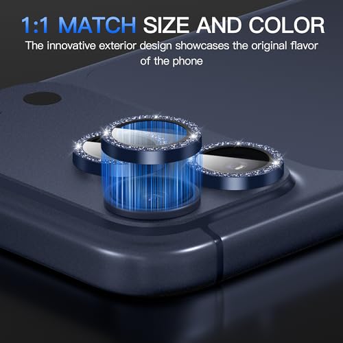 Suoman for iPhone 17 Pro/Pro Max Camera Lens Protector-Dark Blue - color: Glitter-Dark Blue