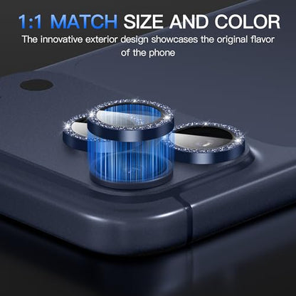 Suoman for iPhone 17 Pro/Pro Max Camera Lens Protector-Dark Blue - color: Glitter-Dark Blue
