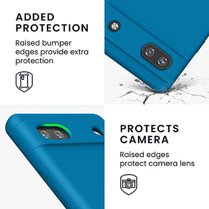 kwmobile Case Compatible with Google Pixel 6a Case - TPU Silicone Phone Cover with Soft Finish - Caribbean Blue - color: caribbean blue, size: Pixel 6a