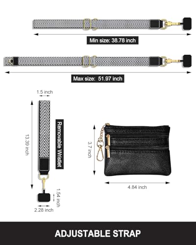 Nipichsha Crossbody Phone Strap with Wallet, Clip and Go Strap for Phone - color: Abstract Texture