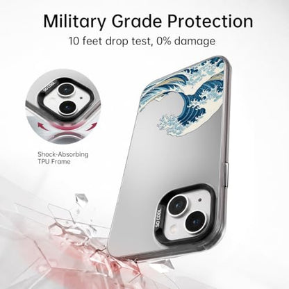 for iPhone 13 Pro Case, TPU, Drop Protection, Waves | Matte Silver Back, Shockproof, Fade-resistant, Anti-yellow, Lens Protection, Precise Cutout, Slim grip, Waves - color: Waves, size: iPhone 13 Pro