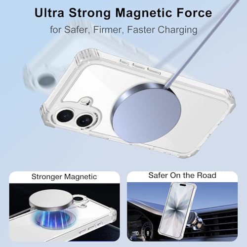 Clear Case for iPhone 17 with Stand [ Compatible with MagSafe ] | Military Grade Heavy Duty Cover with 360 Rotatable Ring Kickstand -260417 - color: Clear, size: iPhone 17