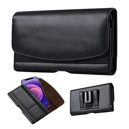 CBUS Leather Holster Phone Case with Belt Clip Compatible with iPhone 17/16/15/14 Pro Max/Plus, Galaxy S26/S25 Ultra, Motorola Edge, Moto G Power, TCL (Fits w/Otterbox Commuter Case) Phone Pouch