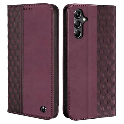 Wallet Case for Samsung Galaxy S24 FE 5G 6.7 inch 2024, PU Leather Flip Cover with Card Holder Slots, Strong Magnetic Folio Phone Case, Wine red - color: Wine Red, size: Samsung Galaxy S24 FE 6.7"