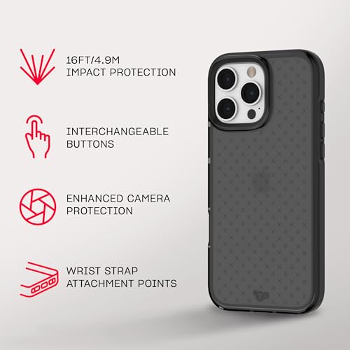 Tech21 EvoCheck for iPhone 16 Pro Max Impact Protection Case - in Smokey - color: Charcoal, size: iPhone 16 Pro Max