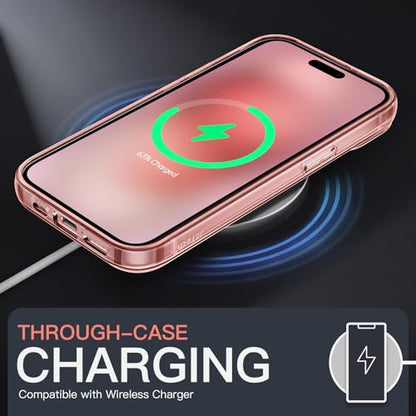 JETech Case for iPhone 15, Anti-Yellowing, Rose Gold | Shockproof Protection, Scratch Resistant Hard PC Back, Durable Transparent TPU Bumper - color: Rose Gold, size: iPhone 15