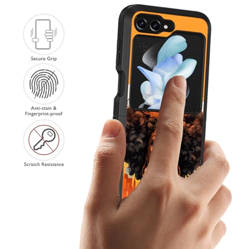 for Samsung Galaxy Z Flip 5 Case, Heavy Duty Dual Layer Hybrid Military Grade Shockproof Drop Folding Protective Cover for Samsung Galaxy Z Flip 5 5G 2023, African American Women - color: African American Women