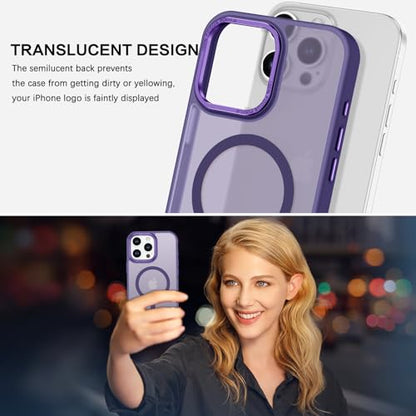 BENTOBEN Magnetic for iPhone 16 Pro Max Case,(Compatible with MagSafe) (Military Grade Drop Protection) Slim Translucent Matte Shockproof with Anti-Fingerprint Phone Case 6.9",Deep Purple - color: Deep Purple