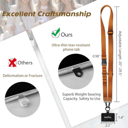 Icycay Phone Lanyard Crossbody Strap Adjustable Teacher Women Golden Brown - color: 1 Golden Brown