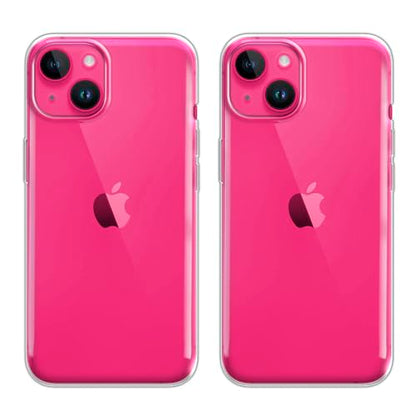 Set of 2 Transparent TPU Protector Case Cover Soft Gel Skin Compatible with Apple iPhone 15 6.1 inch 2023 - Clear