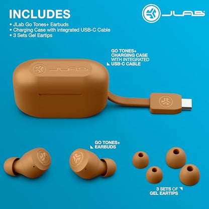 JLab, Go Air Pop+ Tones, True Wireless Earbuds, Bluetooth Earbuds with Microphone, Dual Connect, EQ3 Sound, 7572 W - color: D-7572 W, style: Nude