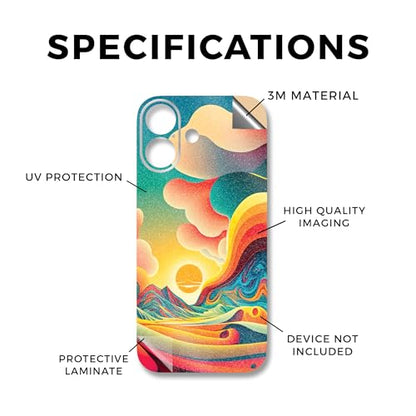 Glossy Glitter Phone Skin Compatible with Apple iPhone 17 - Surreal Sunset - Premium 3M Vinyl Protective Wrap Decal Cover - Easy to Apply | Crafted in The USA by MightySkins - color: Surreal Sunset, size: iPhone 17 (Full Wrap), style: Glossy Glitter Finis