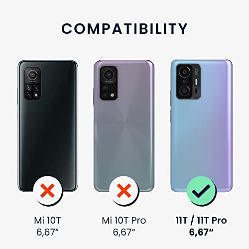 kwmobile TPU Silicone Case Compatible with Xiaomi 11T / 11T Pro - Case Soft Cover - Don't Touch My Phone White/Black - size: 11T / 11T Pro
