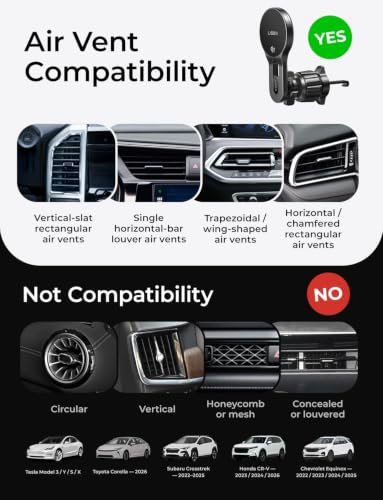 LISEN for Qi2.2 25W MagSafe Car Mount Charger for iPhone 18 Pro Max, Car Vent Magnetic Car Charger Stable Qi2 Wireless Charging Car Charger Mount Holder,Car Mount,Car Vent Mount for iPhone 18 17 16