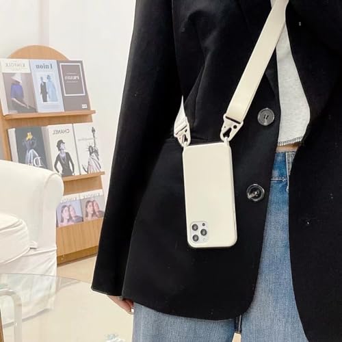 Crossbody Phone Case Compatible with iPhone 6/7/8/SE2/SE3, Cute Soft Silicone Cover with Lanyard Adjustable Shoulder Strap Shockproof Protector Women Girls White - color: White, size: iPhone 6/7/8/SE2/SE3