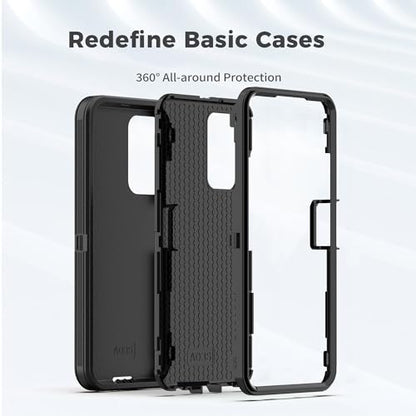 for Samsung Galaxy A03S Case, Heavy Duty Protective Case with [3 in 1] Rugged Rubber Shockproof Protection Cover for Galaxy A03S(Black) - color: Black