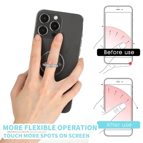 Ymapinc 4Pcs Phone Finger Ring Transparent Bling Cell Phone Case Ring