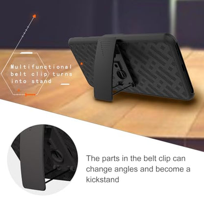 for iPhone 16e Belt Clip Case, Stand Holster Screen Protector-Black | Swivel Kickstand Holder, Slim Shell Slide Pouch Full Body Protective, Rugged Heavy Duty Shockproof Outdoor Cell Phone Cover - size: iPhone 16e
