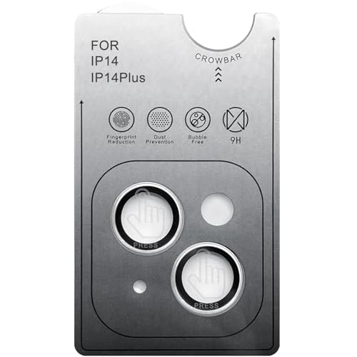 TENOC Camera Lens Protector for iPhone 14 & 14 Plus, Silver - color: Silver