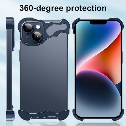 Frameless Phone Case Crafted for iPhone 14 Blue - color: Aluminum Blue, size: iPhone 14