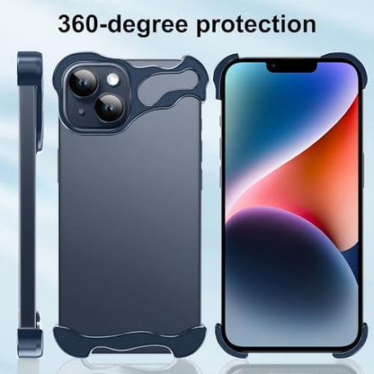 Frameless Phone Case Crafted for iPhone 14 Blue - color: Aluminum Blue, size: iPhone 14
