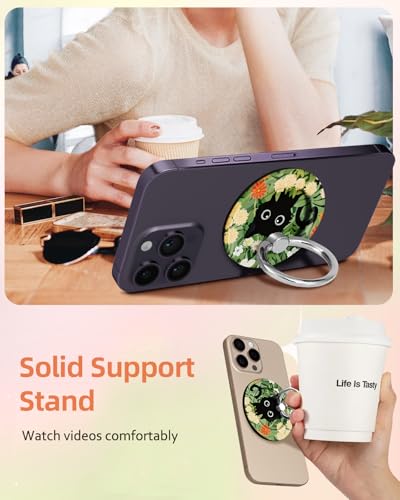 Lotadilo Magnetic Phone Ring Holder, Cute Phone Grip Stand, Black Cat - color: Black Cat