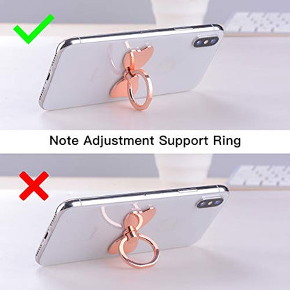 PZOZ Metal Cell Phone Finger Ring Stability Holder Back Stand Collapsible Hand Grip Knob Loop Car Mount Hook Kickstand 360 for iPhone Samsung Galaxy Mobile Cute Accessories (Rose Gold) - color: Rose Gold