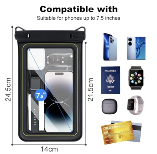 Industrial Field Cases Waterproof Phone Pouch, All Gray/Grey Pouch Cell Phone Floating Pouch with Carrying Strap (Single 7.5) - size: Single 7.5