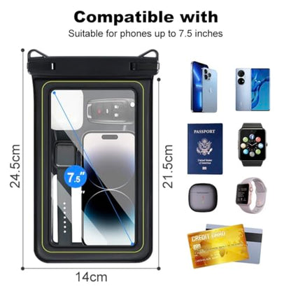 Industrial Field Cases Waterproof Phone Pouch, All Gray/Grey Pouch Cell Phone Floating Pouch with Carrying Strap (Single 7.5) - size: Single 7.5