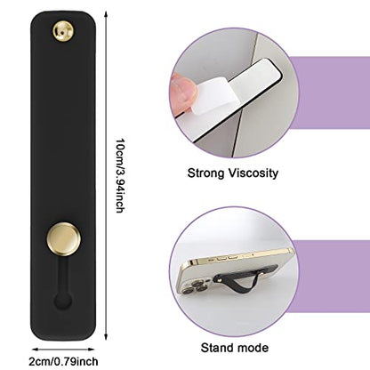 WLLHYF 2Pcs Phone Loop Finger Holder, Silicone Phone Grip (2pcs-Black)