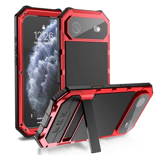 Lunivop Compatibility with iPhone Air Case 6.5'' 2025 Heavy Duty with Built in Screen Protector Lens Protection Rugged Stand 360 Full Body Military Grade Metal Bumper Phone Cases Men 17 Air Red - color: Red, size: iPhone 17 Air 6.5 2025