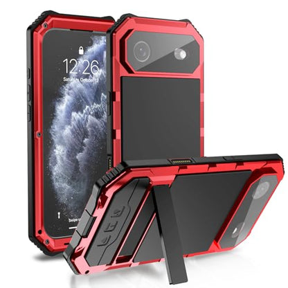 Lunivop Compatibility with iPhone Air Case 6.5'' 2025 Heavy Duty with Built in Screen Protector Lens Protection Rugged Stand 360 Full Body Military Grade Metal Bumper Phone Cases Men 17 Air Red - color: Red, size: iPhone 17 Air 6.5 2025