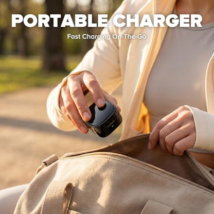 Wireless Charging Case Compatible with Ou-ra Ring Gen 4 Charger, 600mAh Portable Travel Ring Charger Fast Charging Dock with USB-C Cable (Size 10-Black)