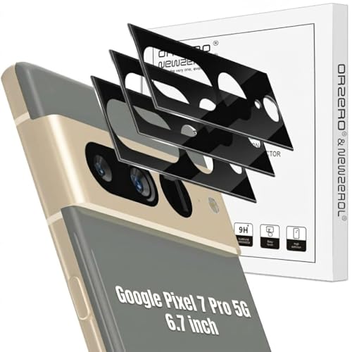 Orzero (3 Pack) Camera Lens Protector Compatible for Google Pixel 7 Pro 5G 6.7 inch, Protector de Cámera Tempered Glass 9 Hardness HD Anti-Scratch Case Friendly Does not Affect Night Shots - size: Google Pixel 7 Pro 5G 6.7 inch