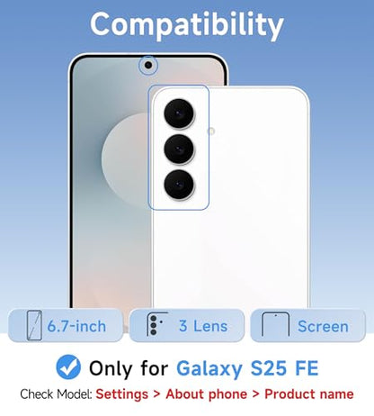 USLAI Case for Samsung Galaxy S25 FE, Anti-Yellowing, Crystal Clear Back, Shockproof & Military‑Grade Drop Protection - Transparent - color: Clear, size: Galaxy S25 FE