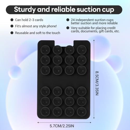 Classic - 2PCS Silicone Suction Phone Case Adhesive Mount(Black) - color: black